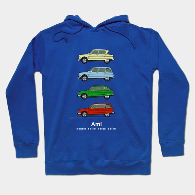 Ami 6 and Ami 8 classic car collection Hoodie by RJW Autographics